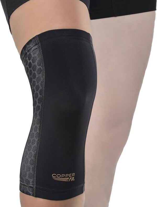 knee sleeve, neoprene & copper infused, Sleek appearing